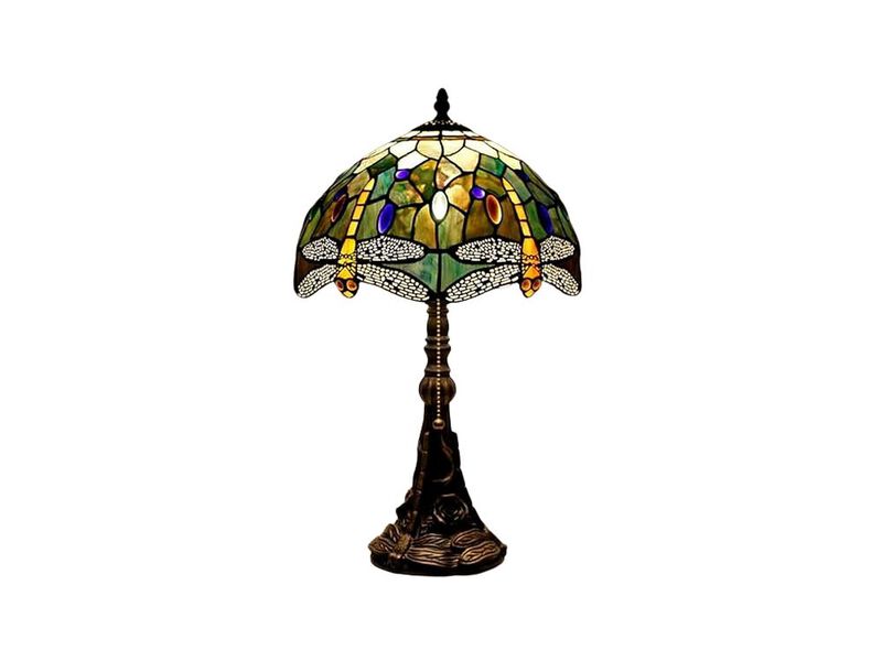 Tiffany Style Stained Glass Dragonfly Table Lamp For Bedroom Living Room image number 0