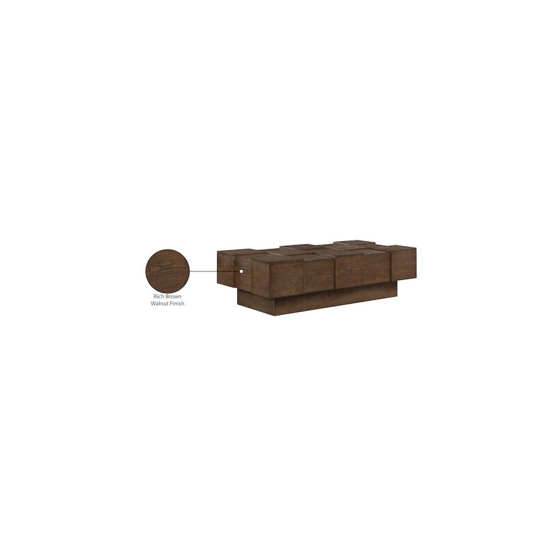 Meridian Furniture Anzio Brown Oak Veneer Coffee Table
