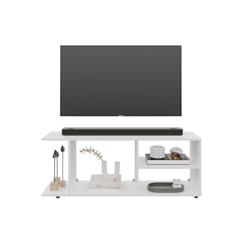 Sudley Entertainment Center 17.8" H, with 4 Shelves and 4 Legs, White