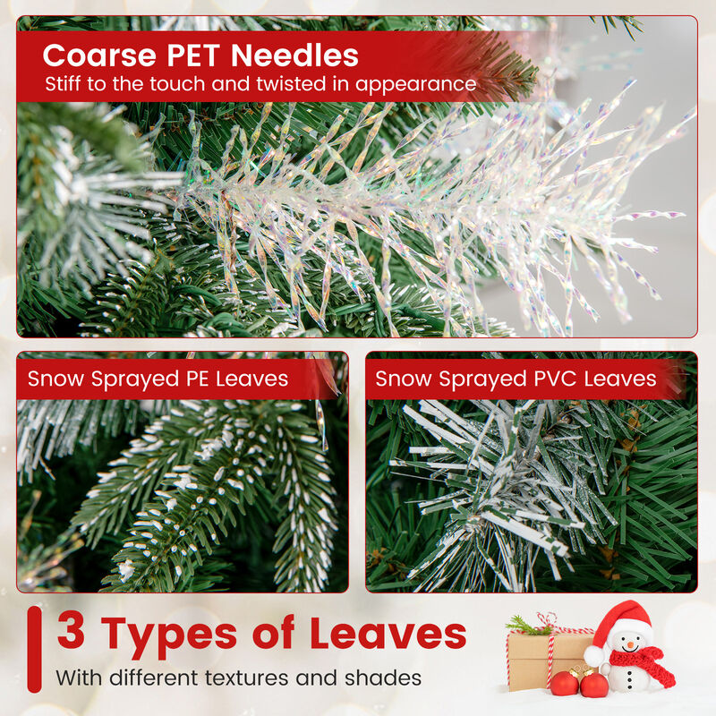 Pre-Lit Christmas Tree with Berries, Artificial Holiday Tree with 8 Lighting Modes image number 6