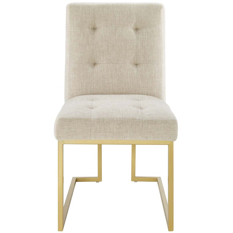 Privy Gold Stainless Steel Upholstered Fabric Dining Accent Chair image number 3