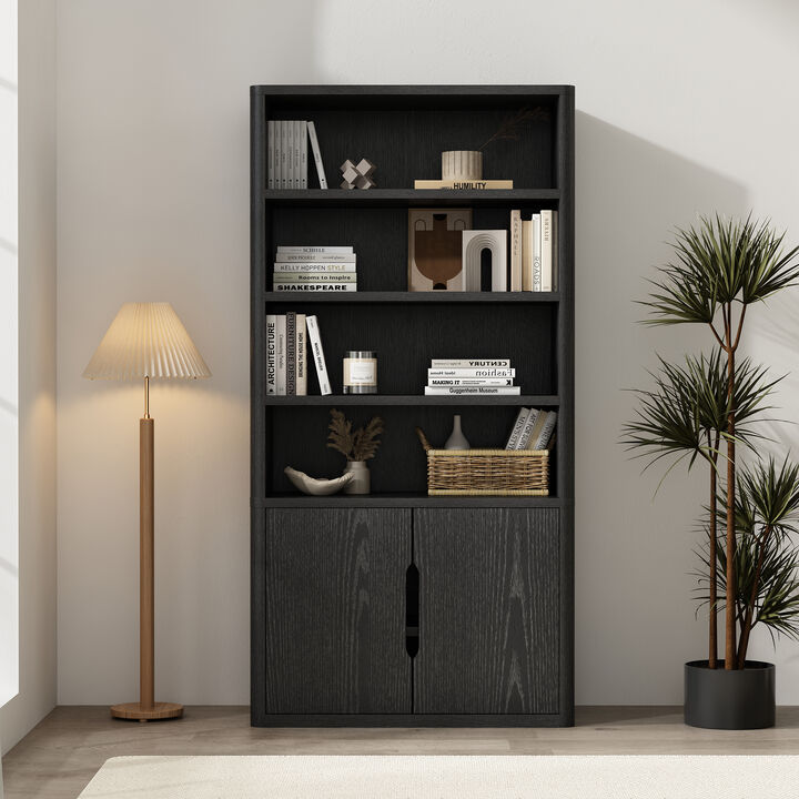 Rivington Black Bookcase Cabinet