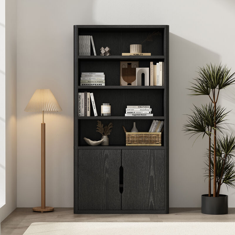 Rivington Black Bookcase Cabinet