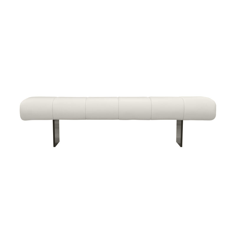 Karol Cream Vegan Leather Bench