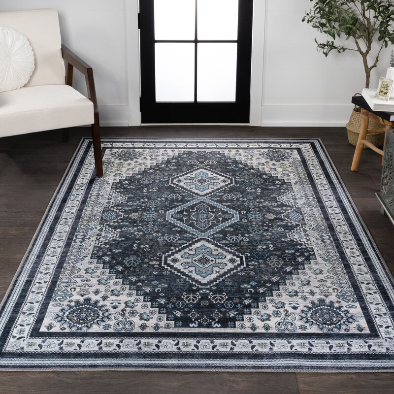 Dalyan Geometric Medallions Machine-Washable Area Rug