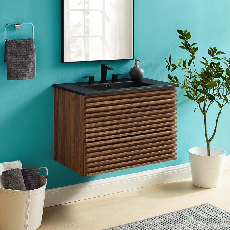 Render 30" Wall-Mount Bathroom Vanity image number 1
