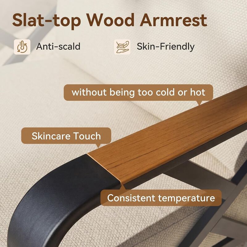 Tribesigns Metal Patio Rocking Chair Outdoor Furniture image number 3