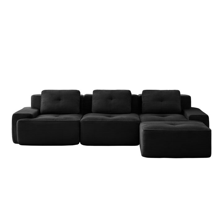 Jonvar 117" Modern L-Shaped Modular Sectional