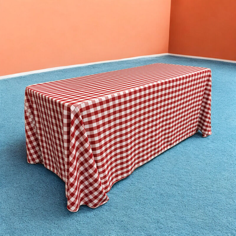 Polyester Checkered Tablecloth 90 by 132 Inch for Banquets and Gatherings image number 1