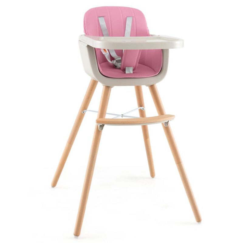 Hivvago 3-in-1 Convertible Wooden High Chair with Cushion