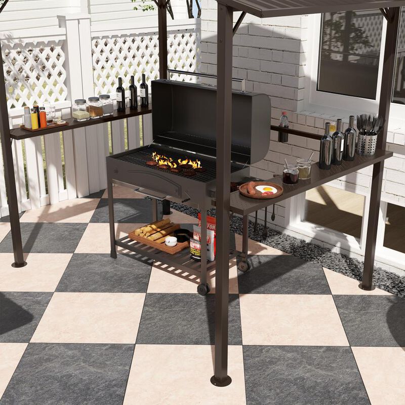 Hivvago Backyard Grill Gazebo 8x5 with Shelves image number 6