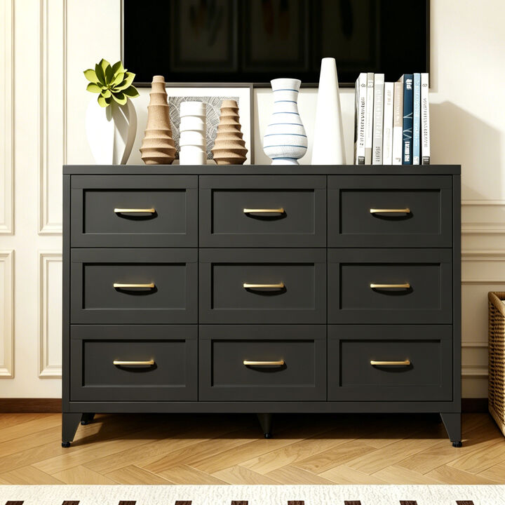 Kankes 9 Drawer Metal Dresser