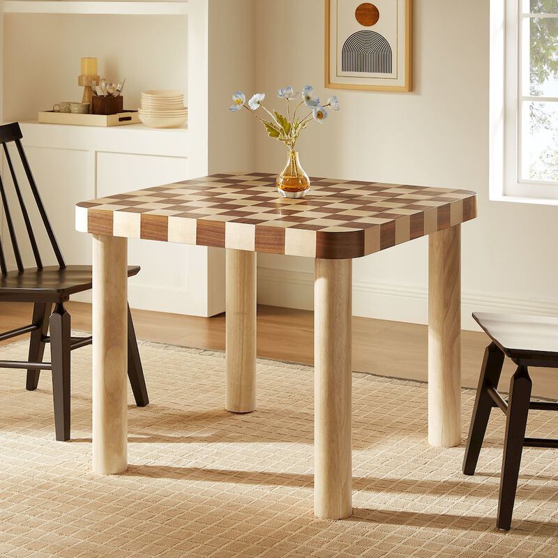 Oscar 36 Inch Square Checkered Dining Table image number 8