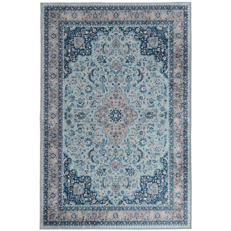 Linon Emerald Barton Blue & Ivory, Rug image number 0