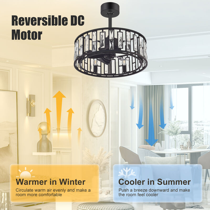 Breezary 20 in Ceiling Fan with Lights, 6 E12 Bulbs, 5 Blades,Remote Control image number 3
