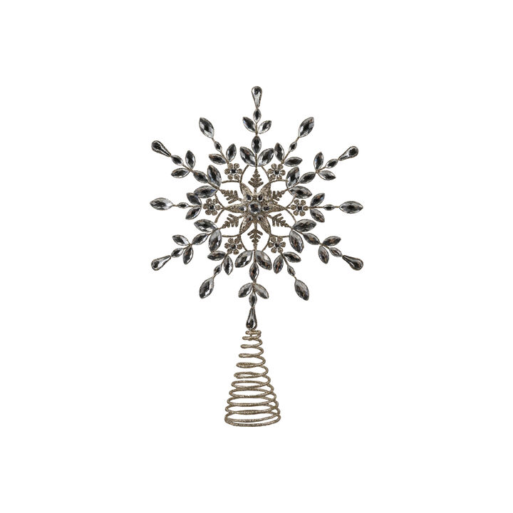 Champagne Iron Snowflake Tree Topper with Acrylic Jewels