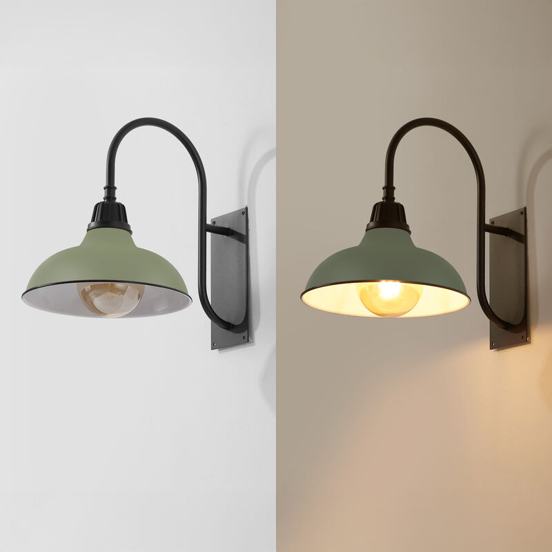 Stanley Farmhouse Industrial Indoor/Outdoor Iron LED Gooseneck Arm Outdoor Sconce