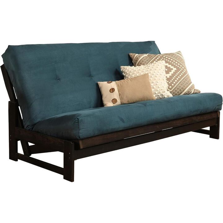 Aspen Frame-Reclaim Mocha Finish-Suede Navy Mattress