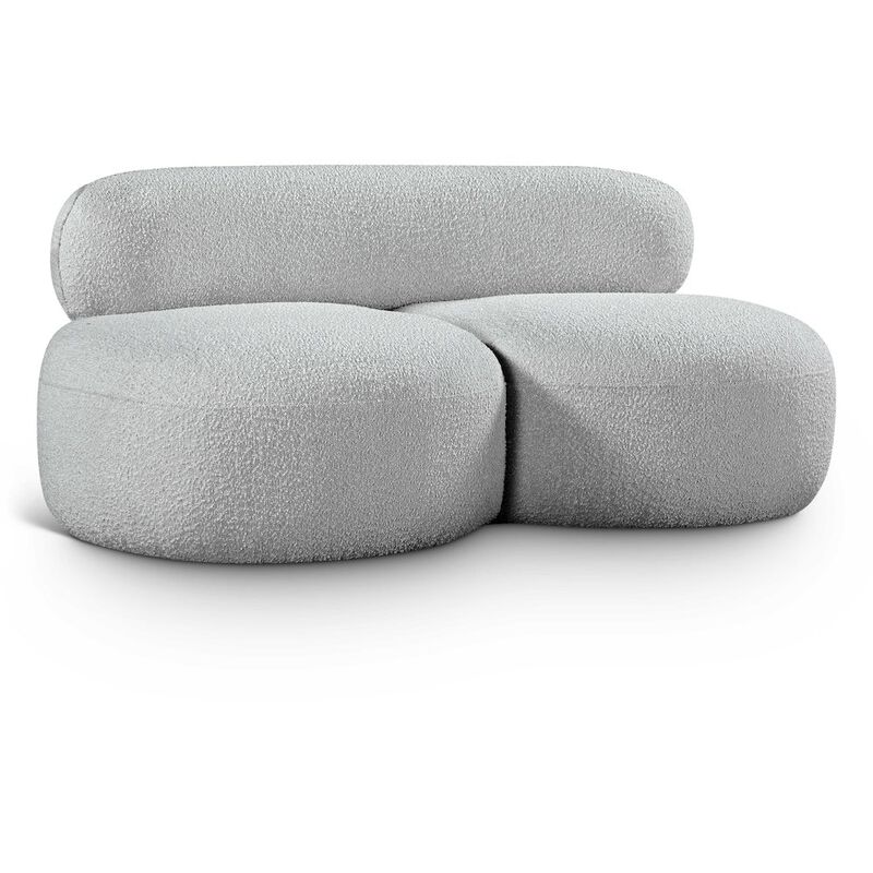 Meridian Furniture Venti Grey Boucle Fabric Loveseat