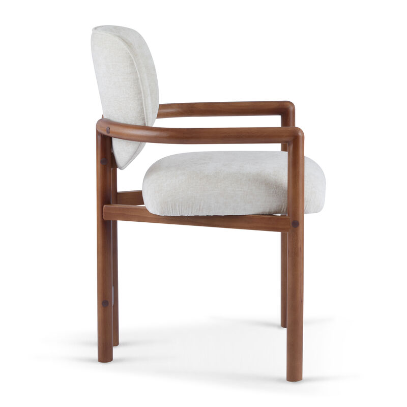 Merax Rubber Wood Dining Chairs Arm Chairs 2 Pieces