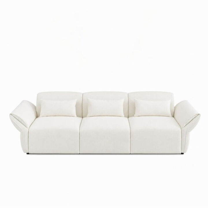 Envelor 107 in. Linen Upholstered Modular 3-Seat Sectional Sofa