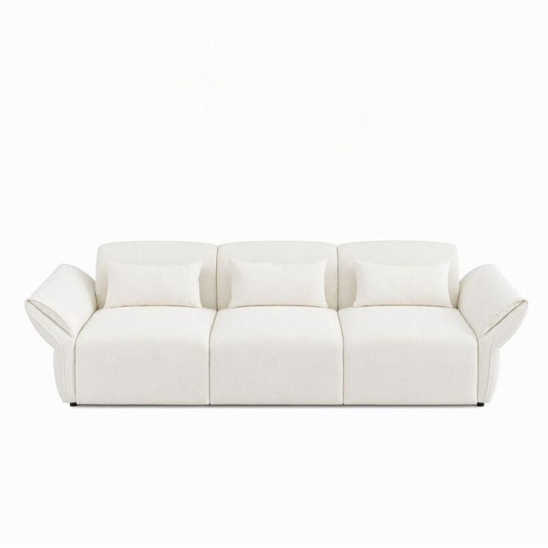 Envelor 107 in. Linen Upholstered Modular 3-Seat Sectional Sofa image number 0