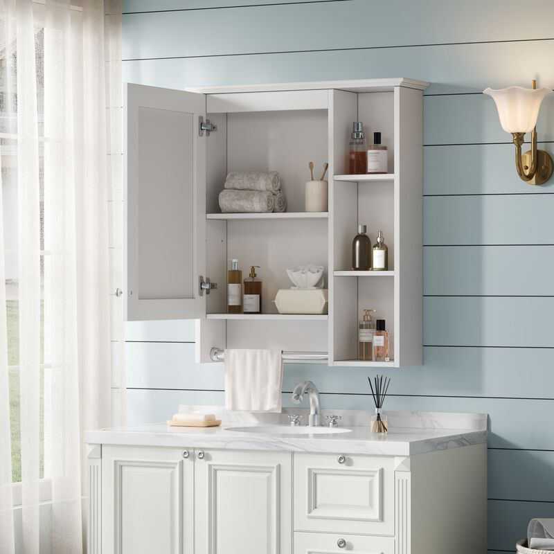 ELEMENT ACE Wall Mounted Medicine Cabinet with Adjustable Shelf and Integrated Towel Bar Organization Solution image number 5
