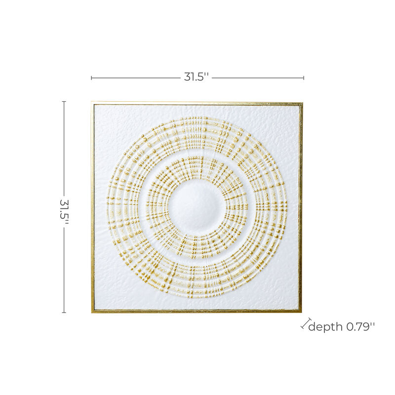 31.5" Modern Radiant Gold Metal Square Wall Art Decor image number 9