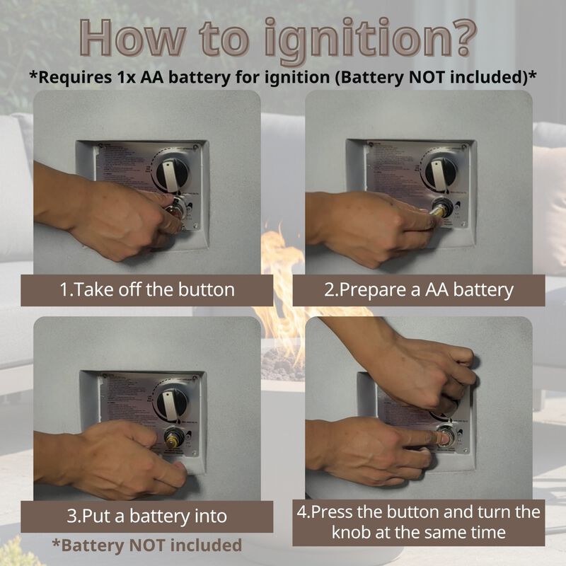 Girjil Outdoor Round Propane Fire Pit Table image number 3