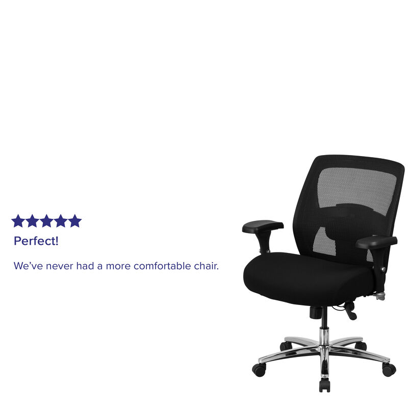 Flash Furniture 500 lb. Rated Black Mesh Executive Office Chair with Ratchet Back image number 4