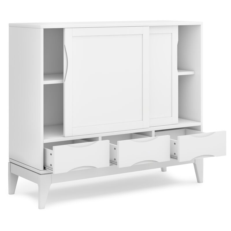 Harper 48 inch Wide Solid Hardwood Mid-Century Modern Medium Storage Cabinet in White