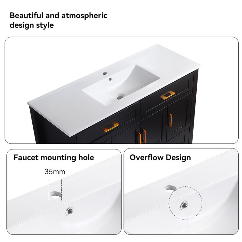 Nafvas 48" Bathroom Vanity with Resin sink image number 4