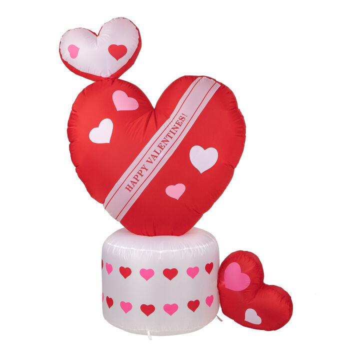 5' Inflatable Lighted Valentine's Day Rotating Heart Outdoor Decoration