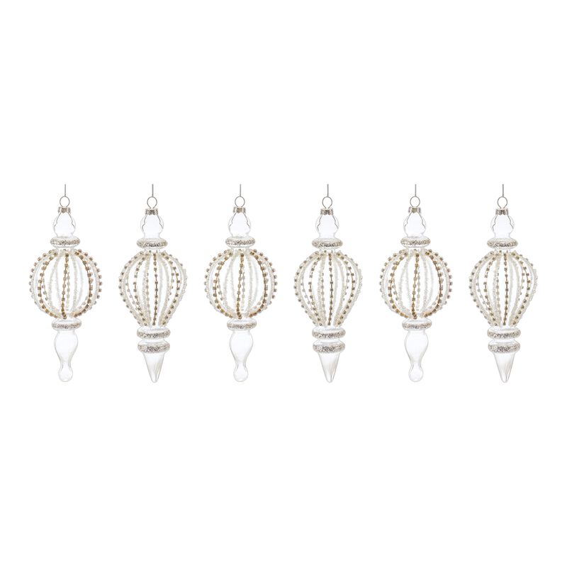 Drop Ornament (Set of 6) 7.25"H Glass