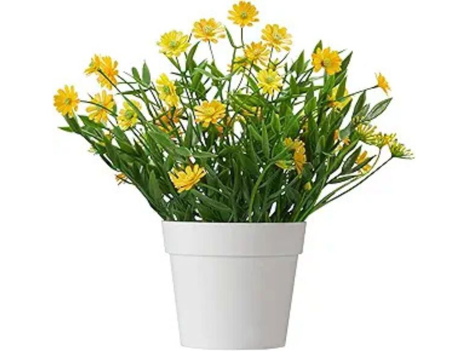 Yellow Artificial Daisy Flowers Home Decor Plants Bathroom