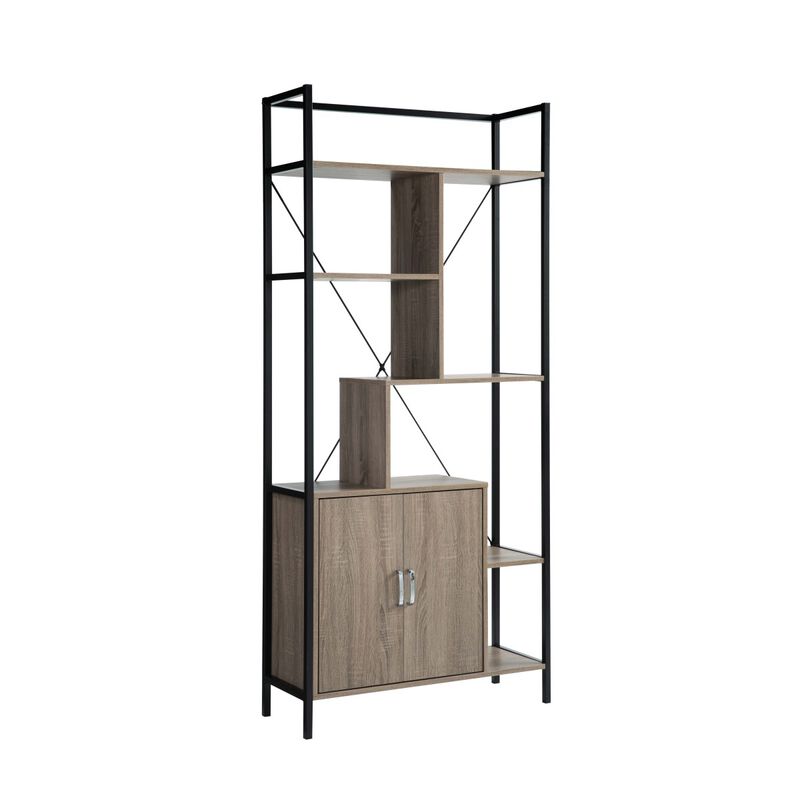 Streamdale Bookcase Dark Taupe Black