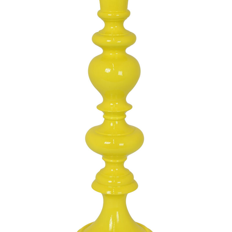 Meo Tabletop D&eacute;cor Candle Holder, Sculpted Turned Yellow Resin, 20 Inch image number 5