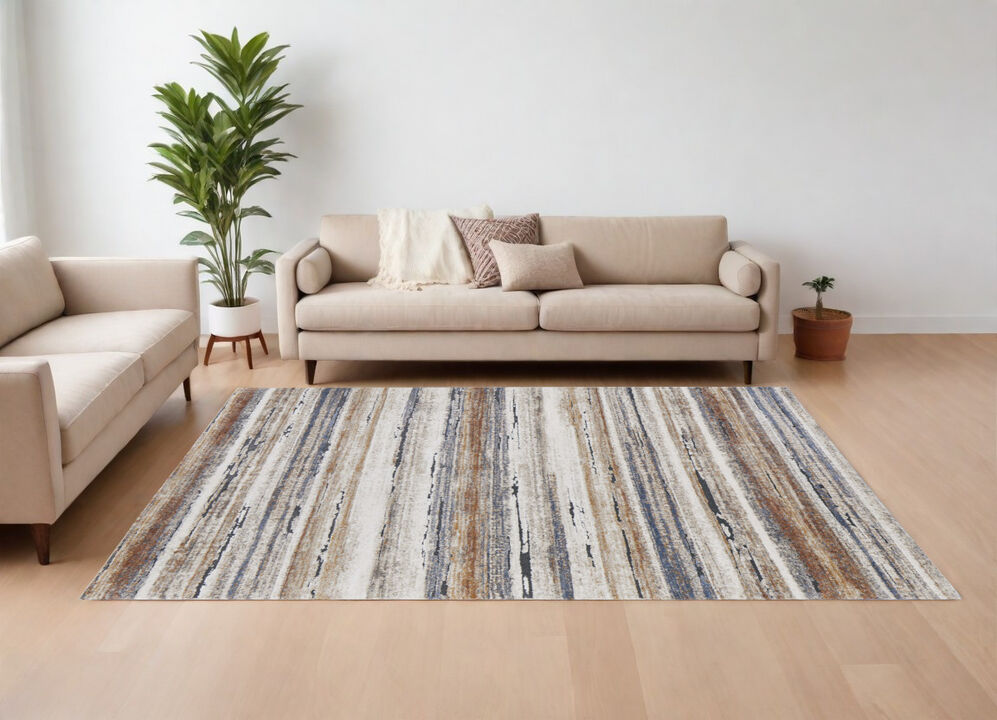 HomeRoots Striped Power Loom Area Rug