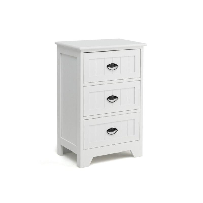 Hivvago 3-Drawer End Storage Wood Side Nightstand
