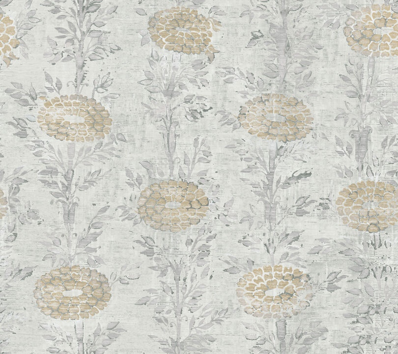 French Marigold White Wallpaper