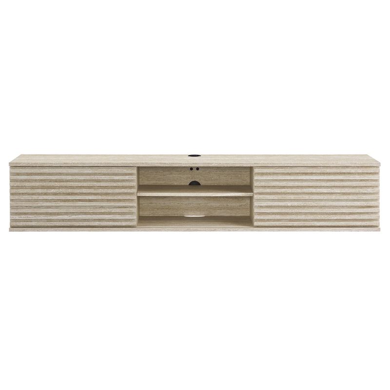 Modway Render Faux Travertine 71 Inch Floating TV Stand in Travertine image number 6