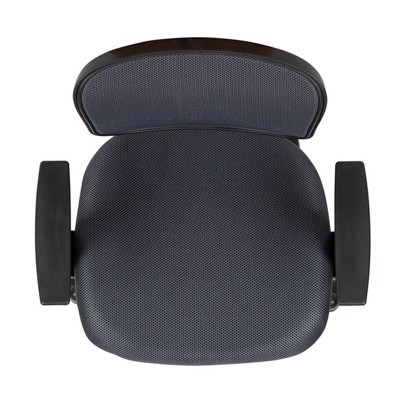 Flash Fundamentals Mid-Back Gray Mesh Swivel Task Office Chair with Pivot Back and Arms image number 8