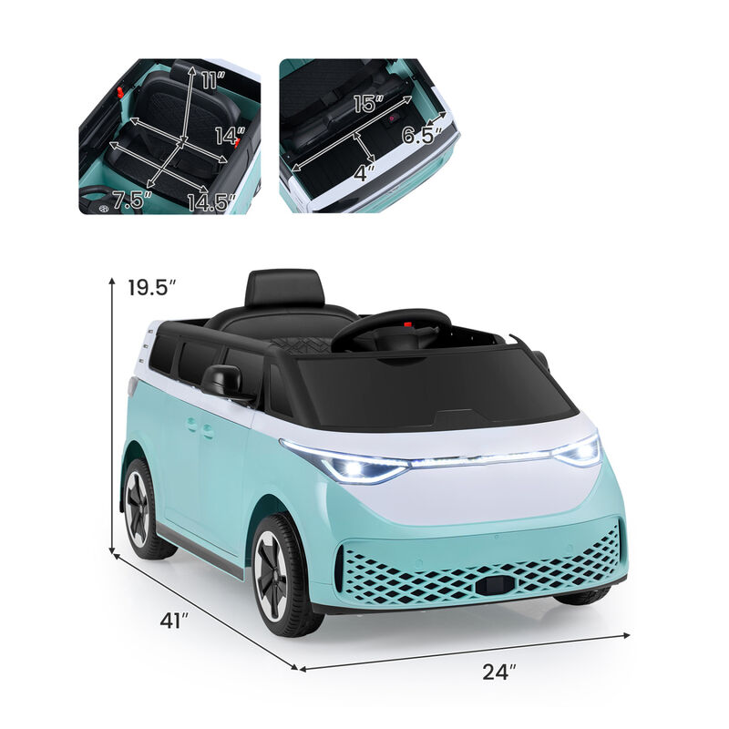 Kids 12V Electric Ride On Bus with LED Lights and Music for Garden Play image number 2