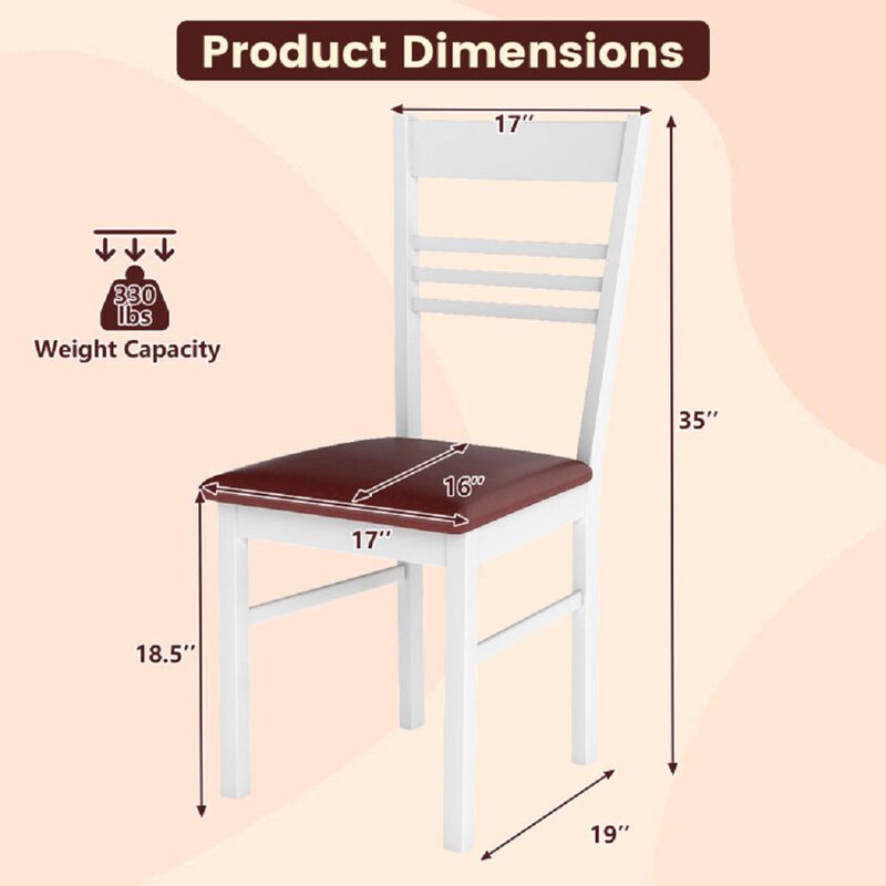 Wooden Dining Room Chairs Set of 2 with Durable Rubber Wood Construction image number 2