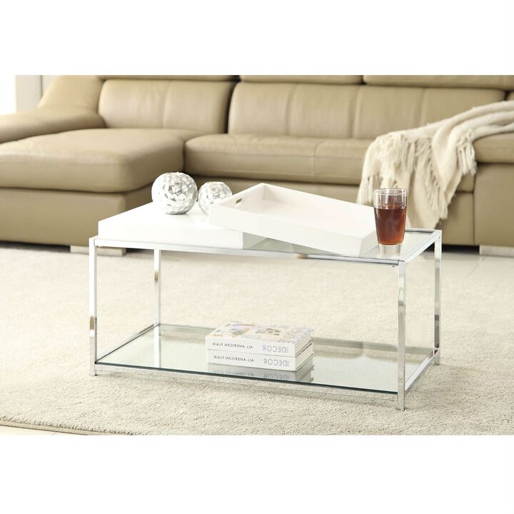 Chic Metal Coffee Table with 2 Removable Trays &ndash; Perfect for Any Living Room