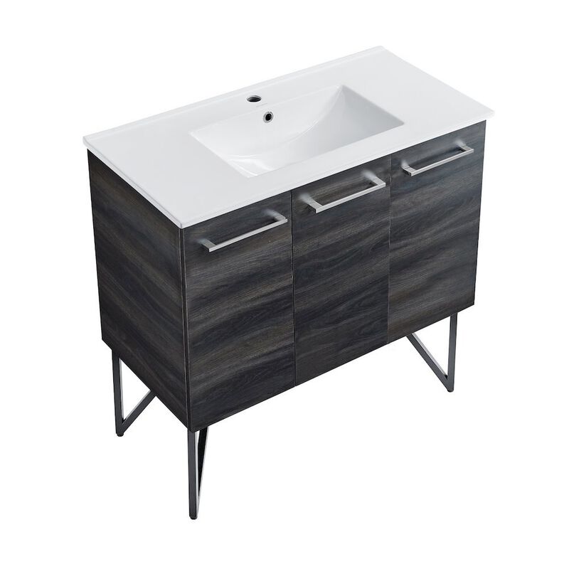 Annecy 36" Freestanding Bathroom Vanity in Black Walnut with Sink Top image number 6