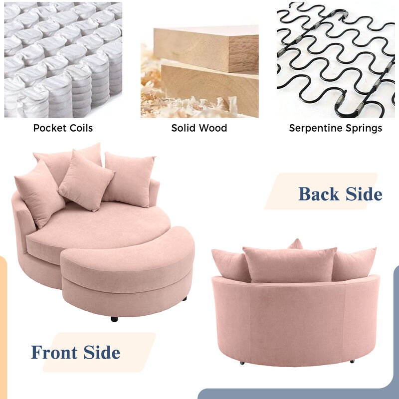 Pislug 360&deg; Swivel Accent Barrel Chair image number 5