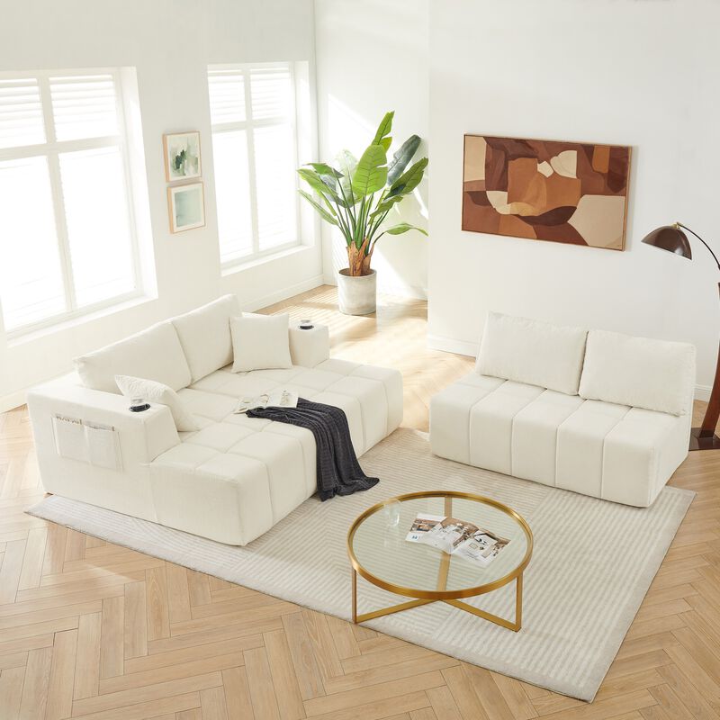 Gralte U-Shaped Chenille Sectional Sofa image number 4