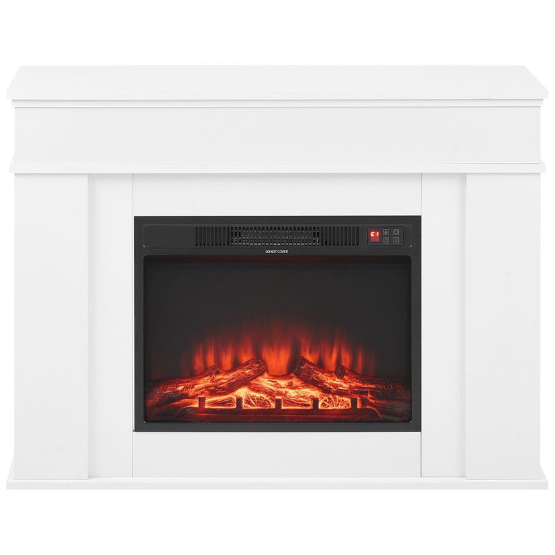 Electric Fireplace Stove 1500W with Adjustable Flames, Remote and Safety Protection-White image number 0
