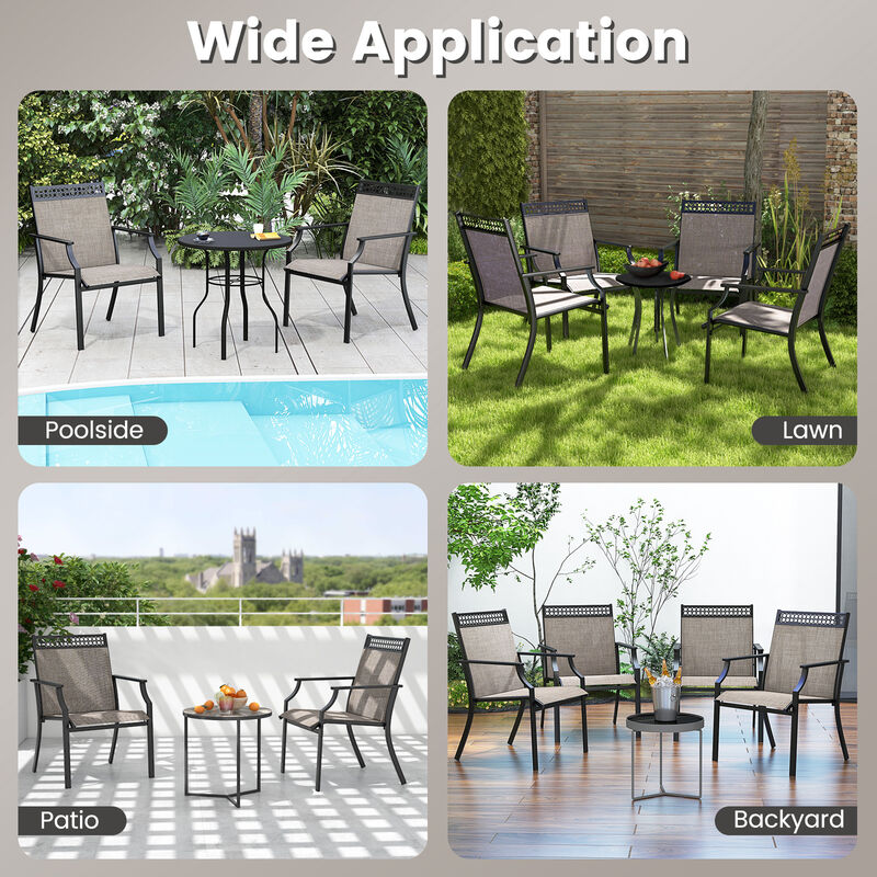 Patio Chairs Set of 2 with All Weather Breathable Fabric